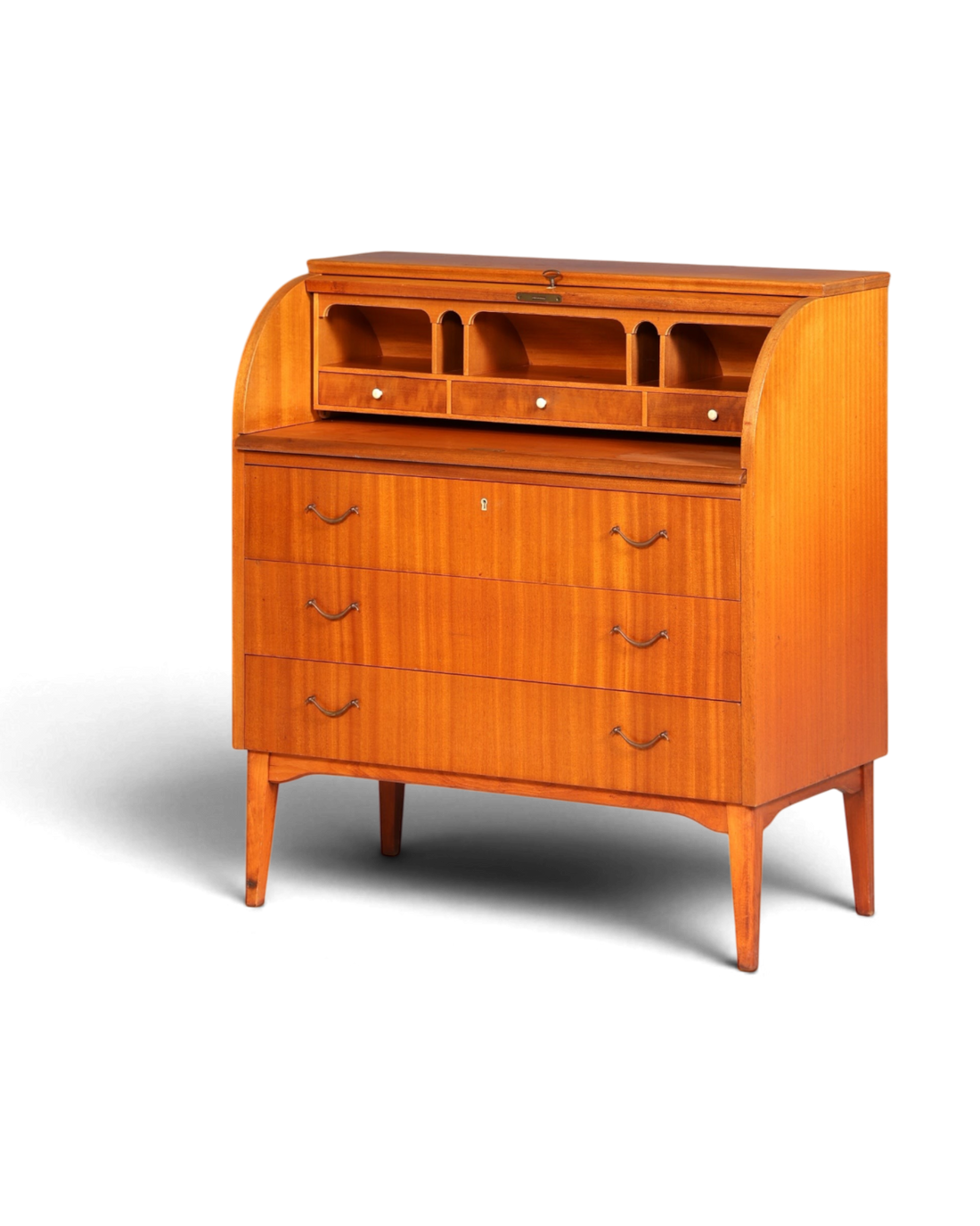Wunderschöner Mid Century Rollladen Sekretär echt Holz Büro Schrank Vintage Schreibkommode