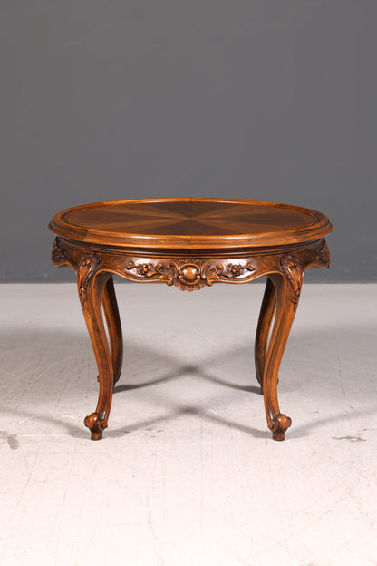Wunderschöner Chippendale Couchtisch Barock Stil Rund Beistelltisch Ablagetisch Antik Sofatisch Vintage