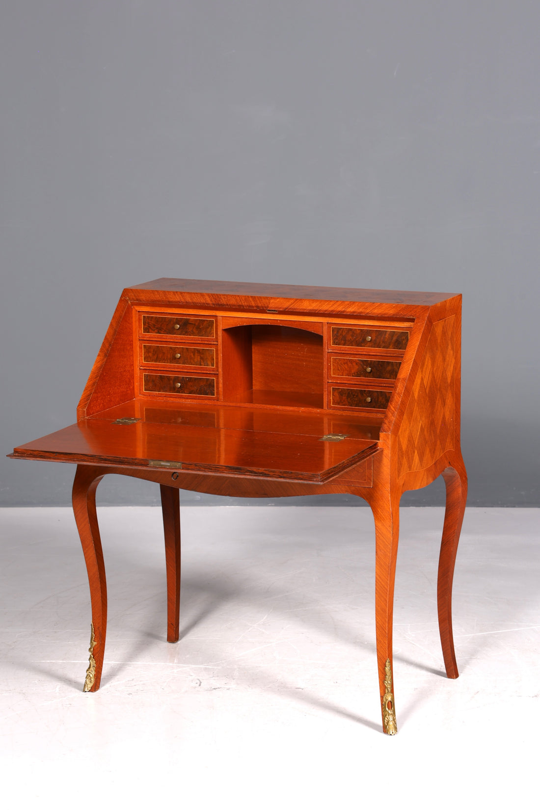 Magnifique secrétaire de style baroque, commode de bureau, bureau à écrire