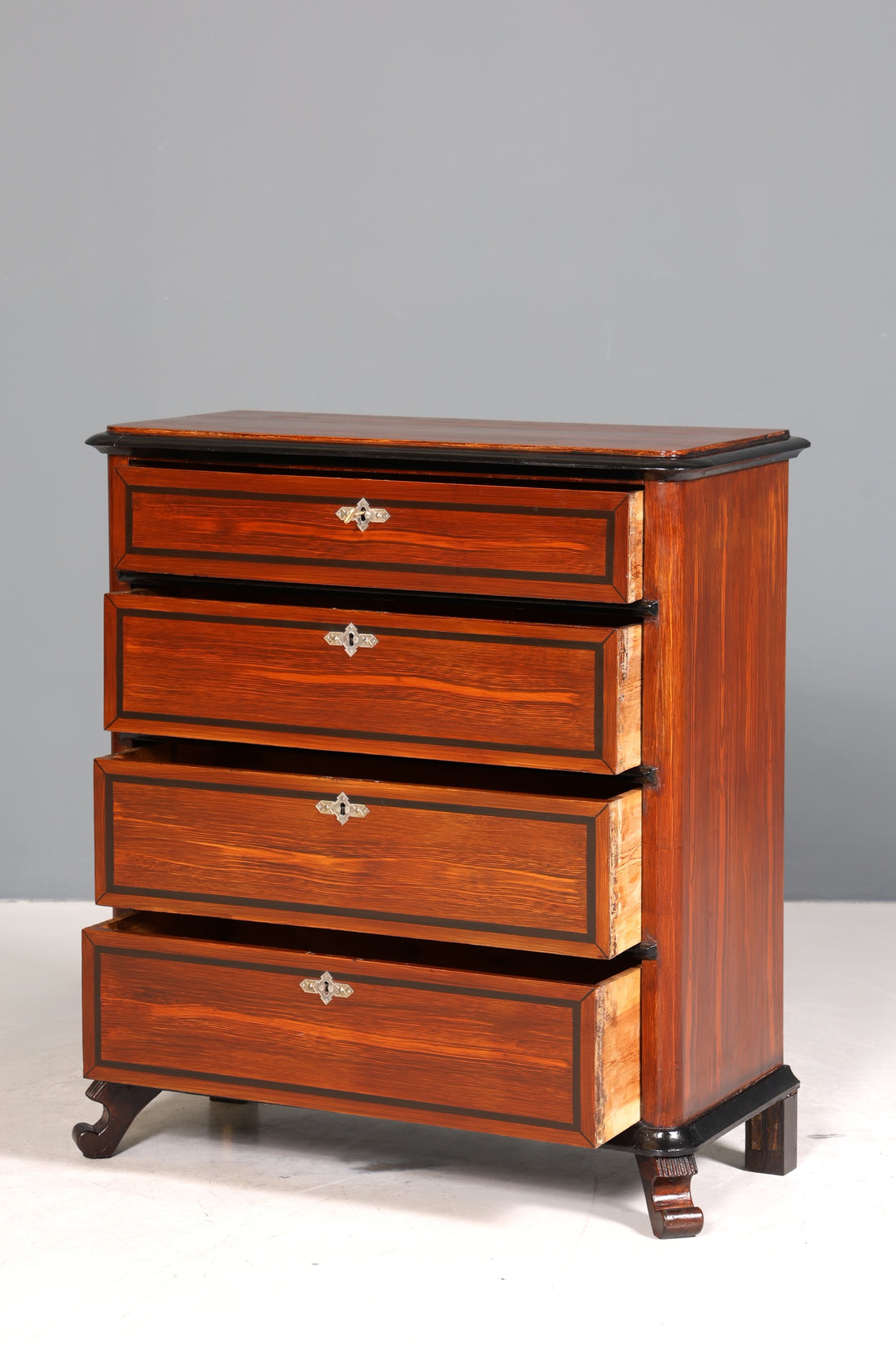 Edle Louis Philippe Kommode um 1880 Biedermeier Antik Mahagoni Sideboard Schubladen Kommode