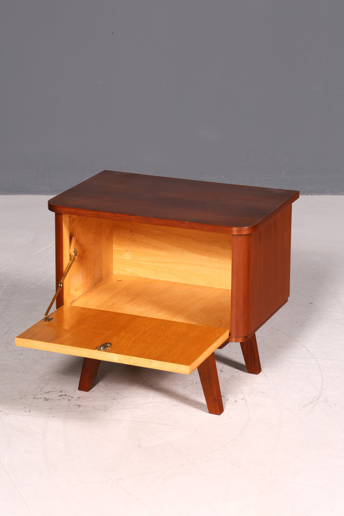 Schlichte Mid Century Kommode Vintage Klappschränkchen Danish Design Nachttisch