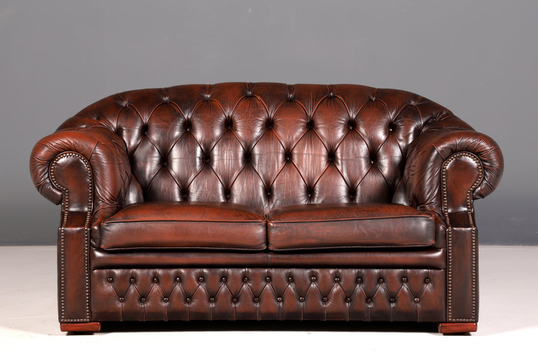 Beautiful Original Chesterfield Centurion 2-Seater English Genuine Leather Sofa Leather Sofa Vintage