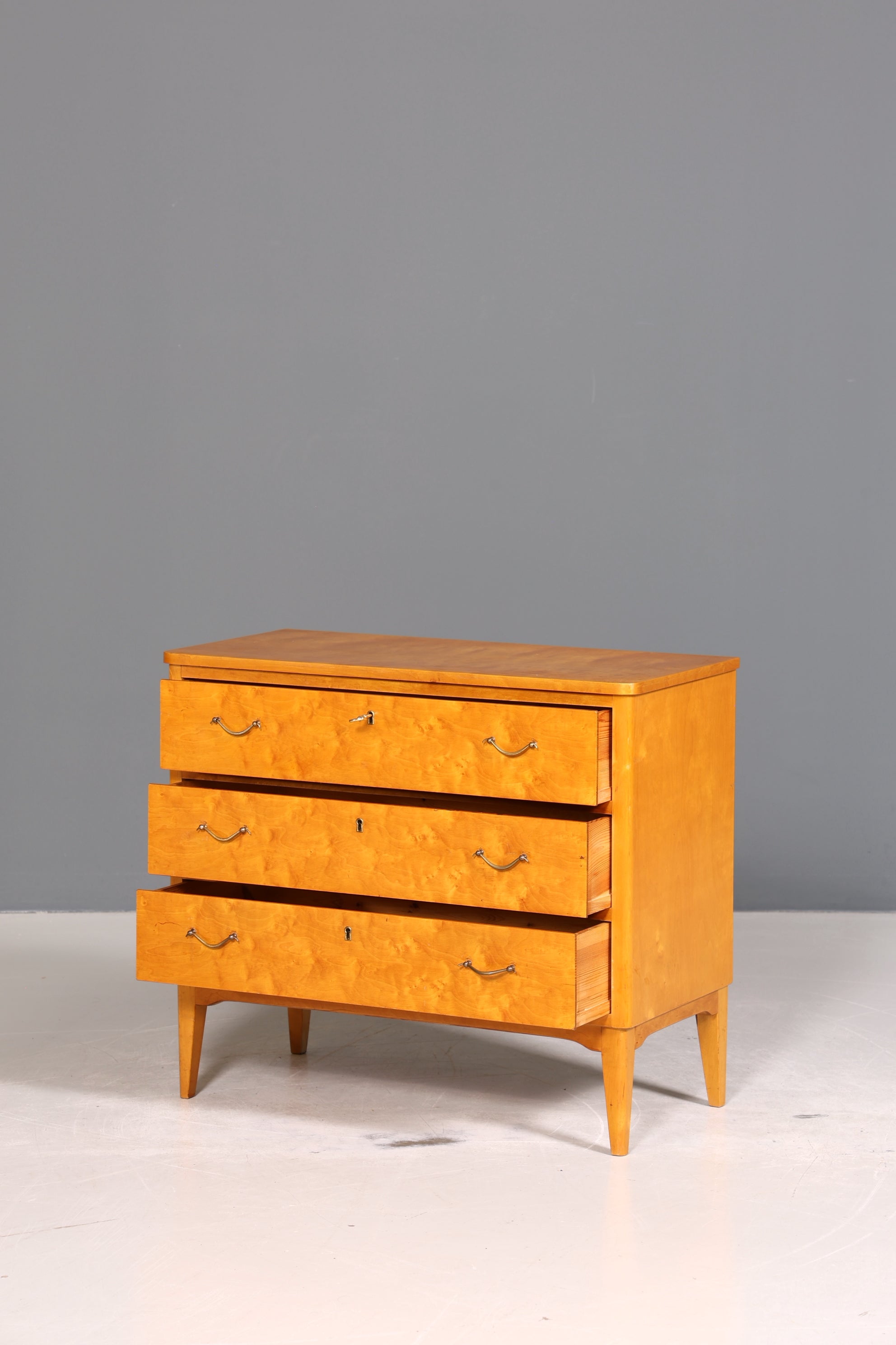 Wunderschöne Mid Century Kommode Vintage Birke Flur Kommode 60s Schubladenkommode