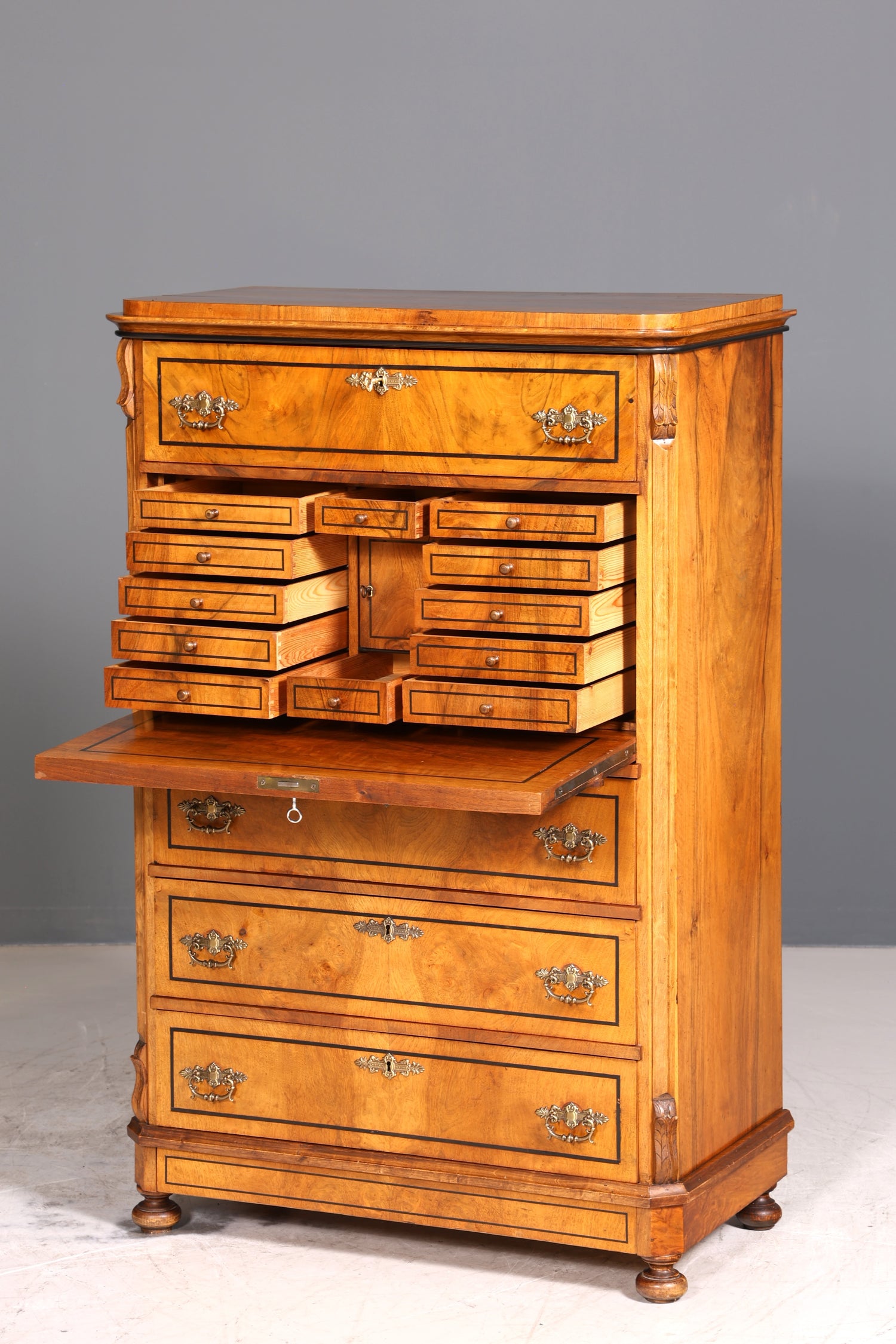 Traumhafter Gründerzeit Sekretär Vertiko Highboard Jugendstil Kommode Schrank um 1890