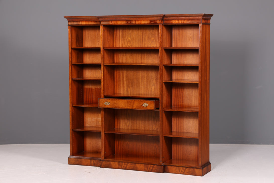 Beeindruckendes XXL Original Heldense Bücherregal Eibe Englisch Regal Standregal Bücherschrank Antik Bibliothek