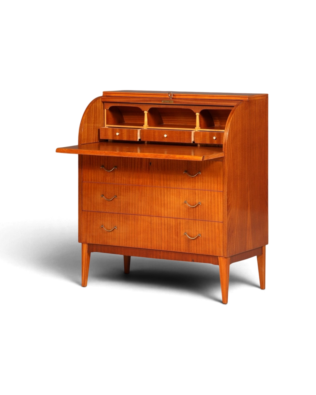 Wunderschöner Mid Century Rollladen Sekretär echt Holz Büro Schrank Vintage Schreibkommode