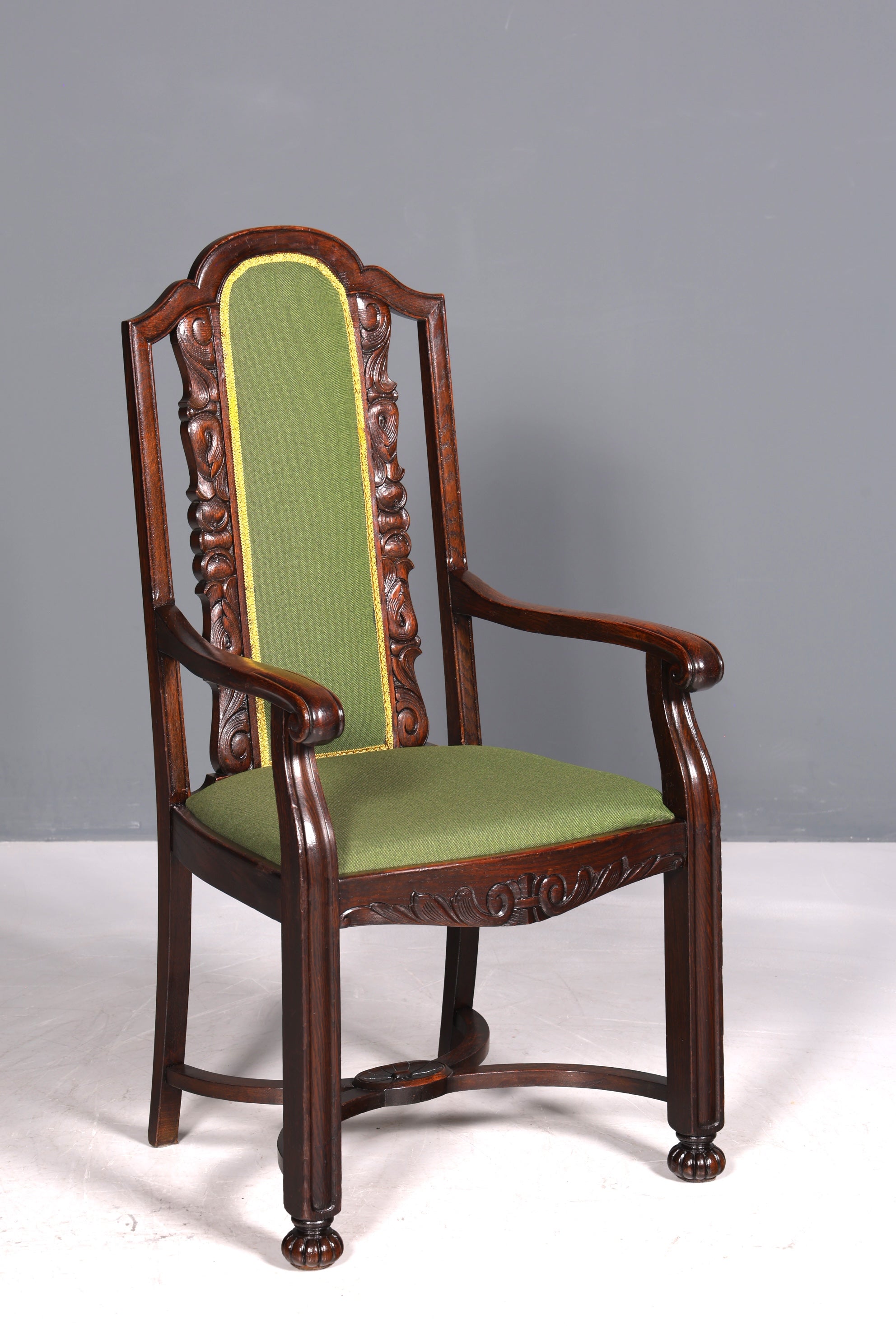 Magnifique fauteuil néo-Renaissance, style Gründerzeit, style Art nouveau, bureau de gentleman, chaise secrétaire en chêne, antiquité, vers 1910
