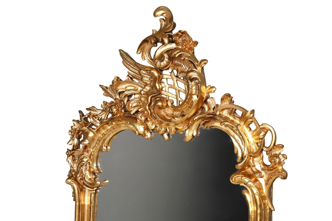 Traumhafter Prunk Barock Stil Standspiegel Gold Antik Stil Ornament Flurspiegel Spiegel