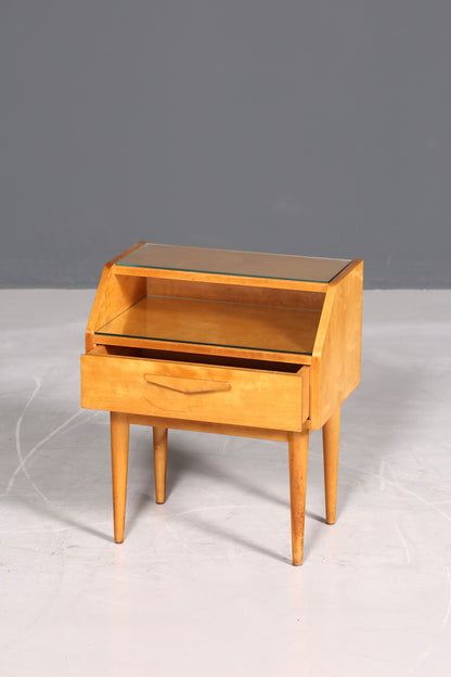 Schlichte Hellerau Kommode Mid Century Nachttisch echt Holz Beistelltisch VEB Möbel 2 von 2