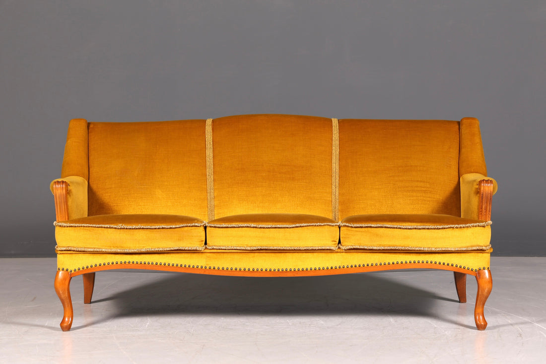 G059 Finish Wunderschönes Chippendale Sofa Antik Barock Stil Wiener Geflecht Couch 3-Sitzer Canapé