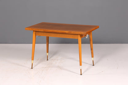 Magnifique table de cuisine du milieu du siècle, table vintage extensible et réglable en hauteur, table à manger en bois des années 60