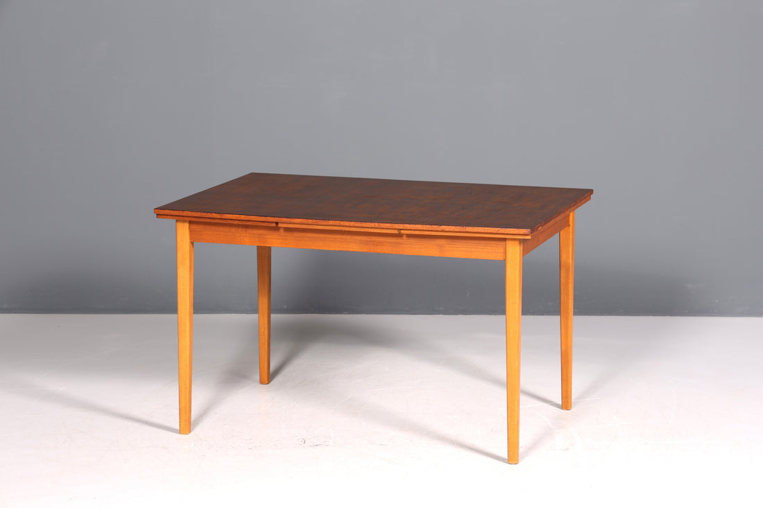 Magnifique table de salle à manger extensible vintage des années 50, table de cuisine rétro