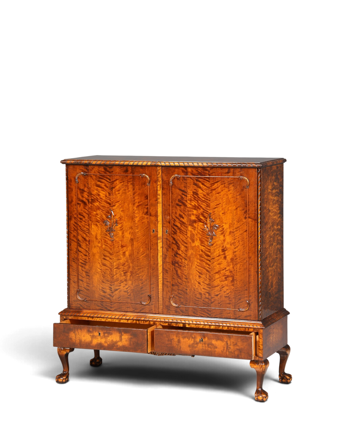 Traumhafter Chippendale Schrank Barock Stil Vertiko Highboard Antik 50s 60s Kommode