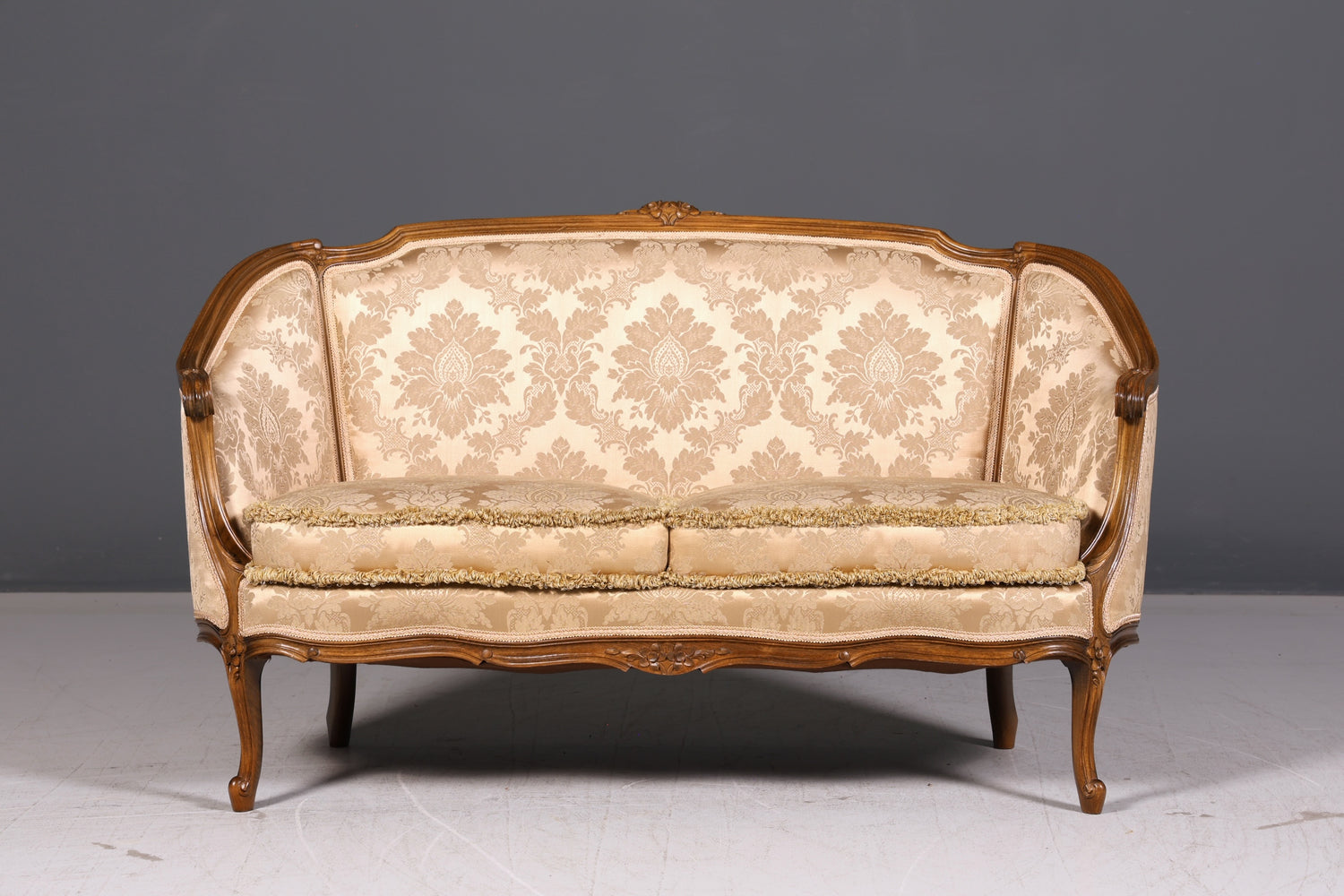 Wunderschönes Chippendale Sofa Barock Stil Couch Samt Stoff Rococo 2-Sitzer Canapé