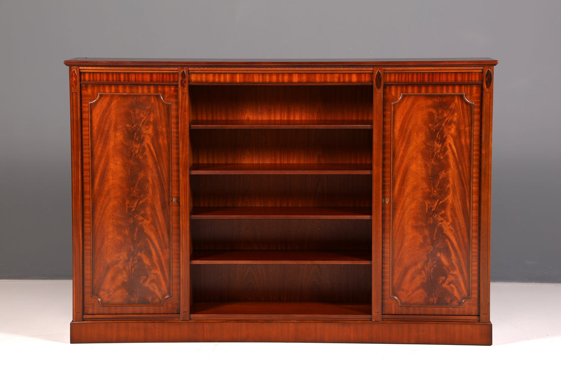 Magnifique bibliothèque Heldense en acajou, étagère anglaise, rangement pour livres, style antique vintage