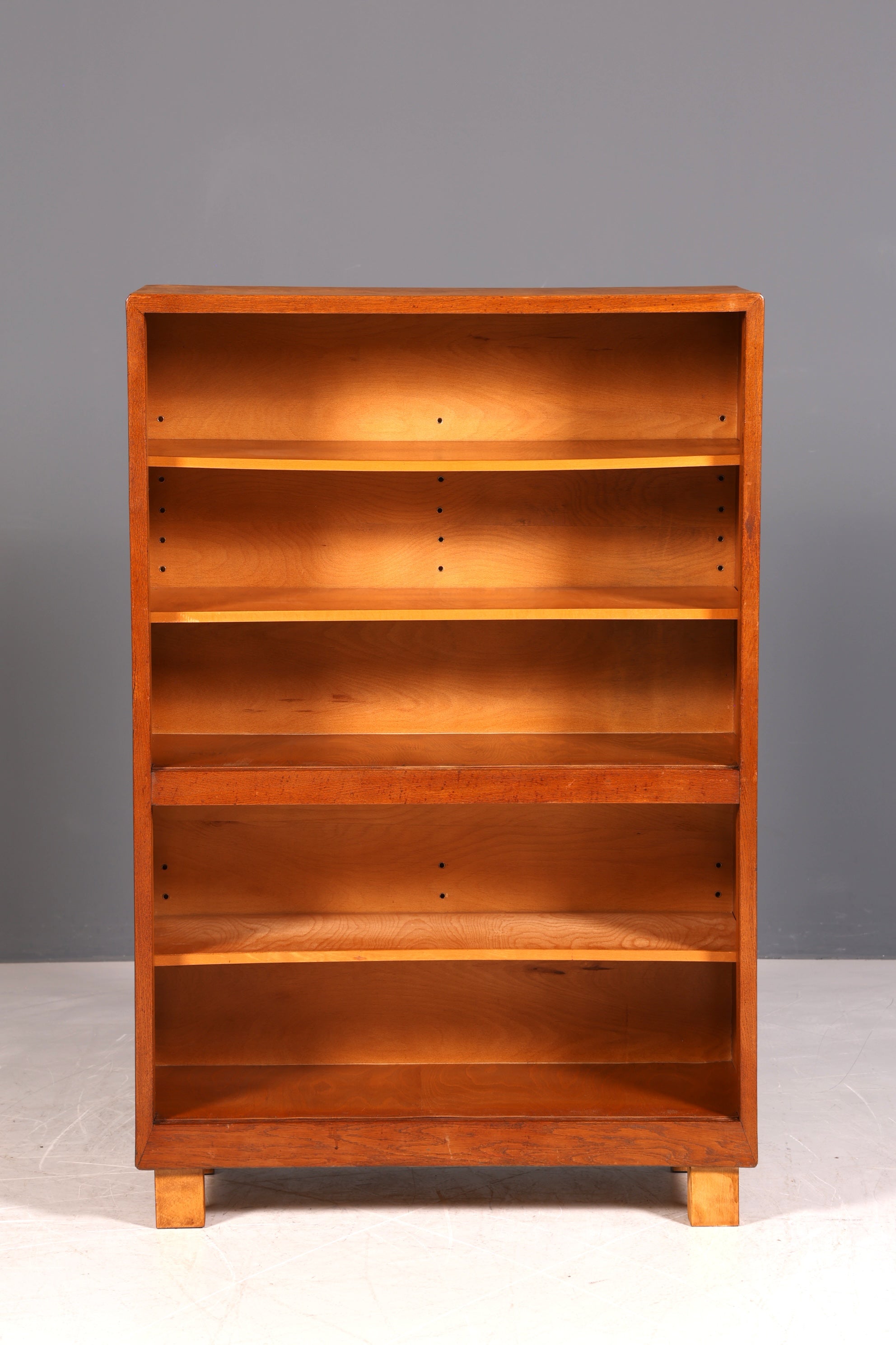 G031 Finish cm Schlichtes Mid Century Regal Vintage Bücherregal Schrank Buchablage 60s Bookshelf