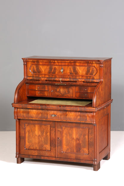 Beeindruckender Louis Philippe Sekretär Antik Rollladen Sekretär Nussbaum Schreibtisch Aufsatzsekretär