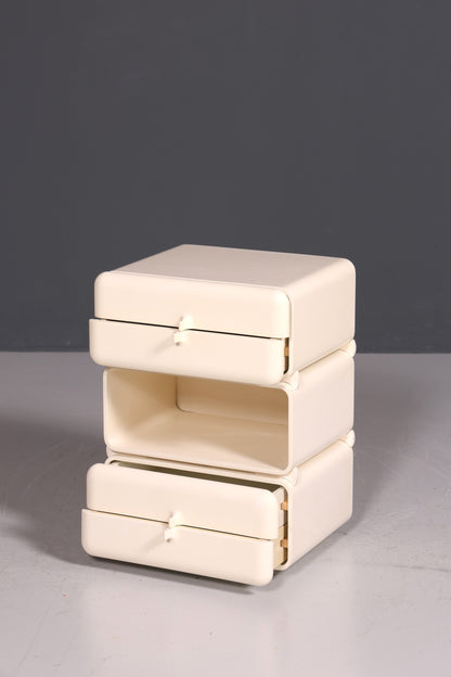 Commode rare du milieu du siècle, table de chevet modulaire style futuriste, design français, commode vintage, 4 sur 5