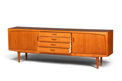 F960 Finish cm Schlichtes Mid Century Sideboard Vintage TV Kommode 60s Schrank Longboard Retro Lowboard