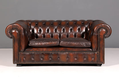Wunderschönes Original Chesterfield Sofa 2-Sitzer Couch Echt Leder Englisch Polstersofa