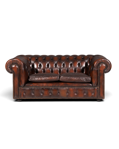 Wunderschönes Original Chesterfield Sofa 2-Sitzer Couch Echt Leder Englisch Polstersofa
