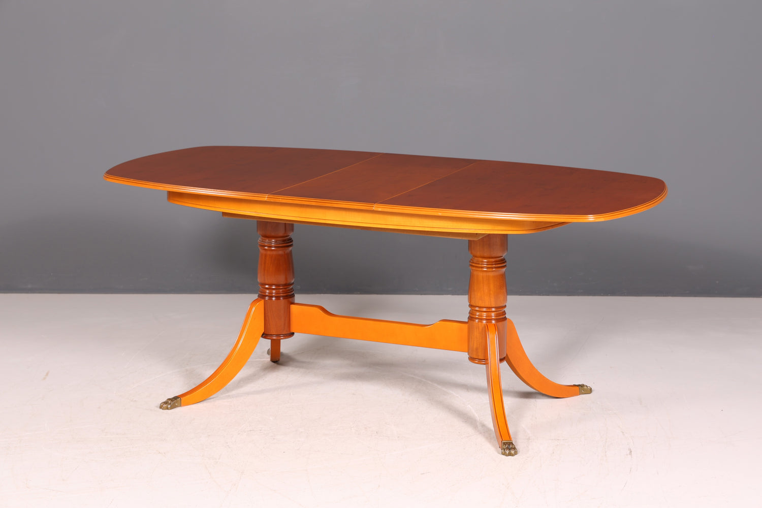 G035 Finish cm Wunderschöner Englischer Tisch ausziehbarer Esstisch Antik Stil 60s Küchentisch Eibe