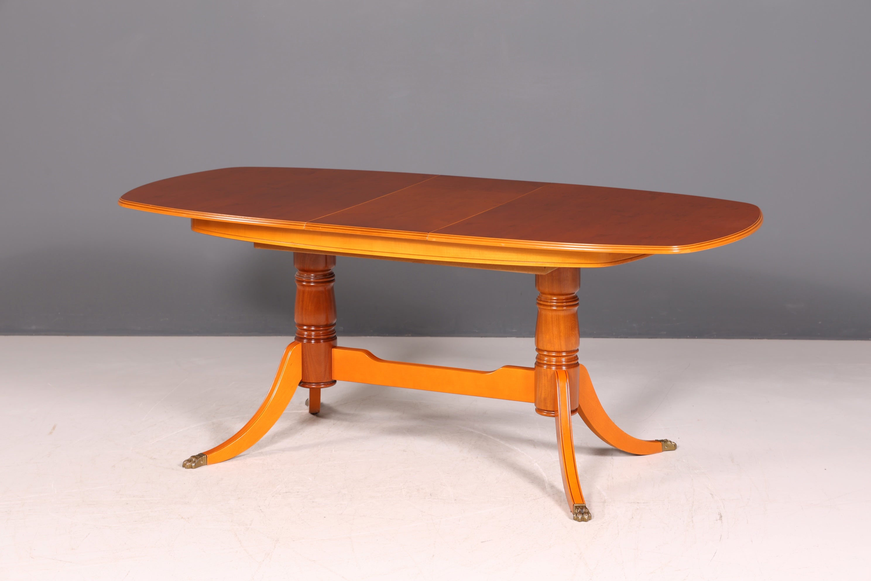 G035 Finish cm Wunderschöner Englischer Tisch ausziehbarer Esstisch Antik Stil 60s Küchentisch Eibe