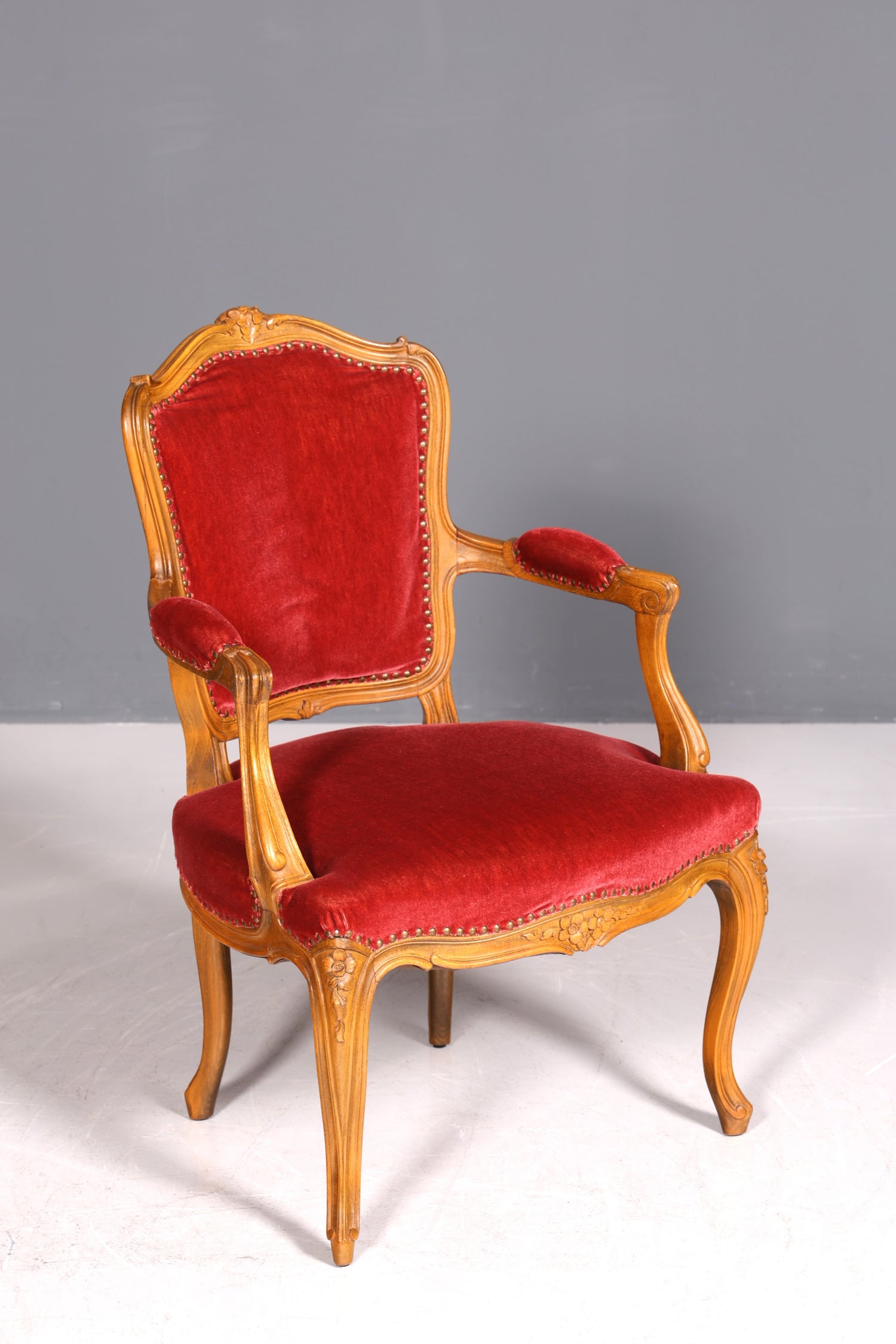 Magnifique fauteuil Chippendale, chaise secrétaire de style Chippendale, fauteuil en velours, 2 sur 2