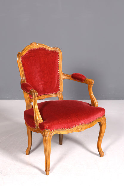 Magnifique fauteuil Chippendale, chaise secrétaire de style Chippendale, fauteuil en velours, 2 sur 2