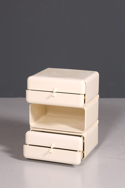 Commode rare du milieu du siècle, table de chevet modulaire style futuriste, design français, commode vintage, 5/5