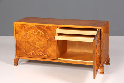 F833 Finish Wunderschönes Original Art Deco Sideboard Antik Schrank Birke TV Kommode um 1930