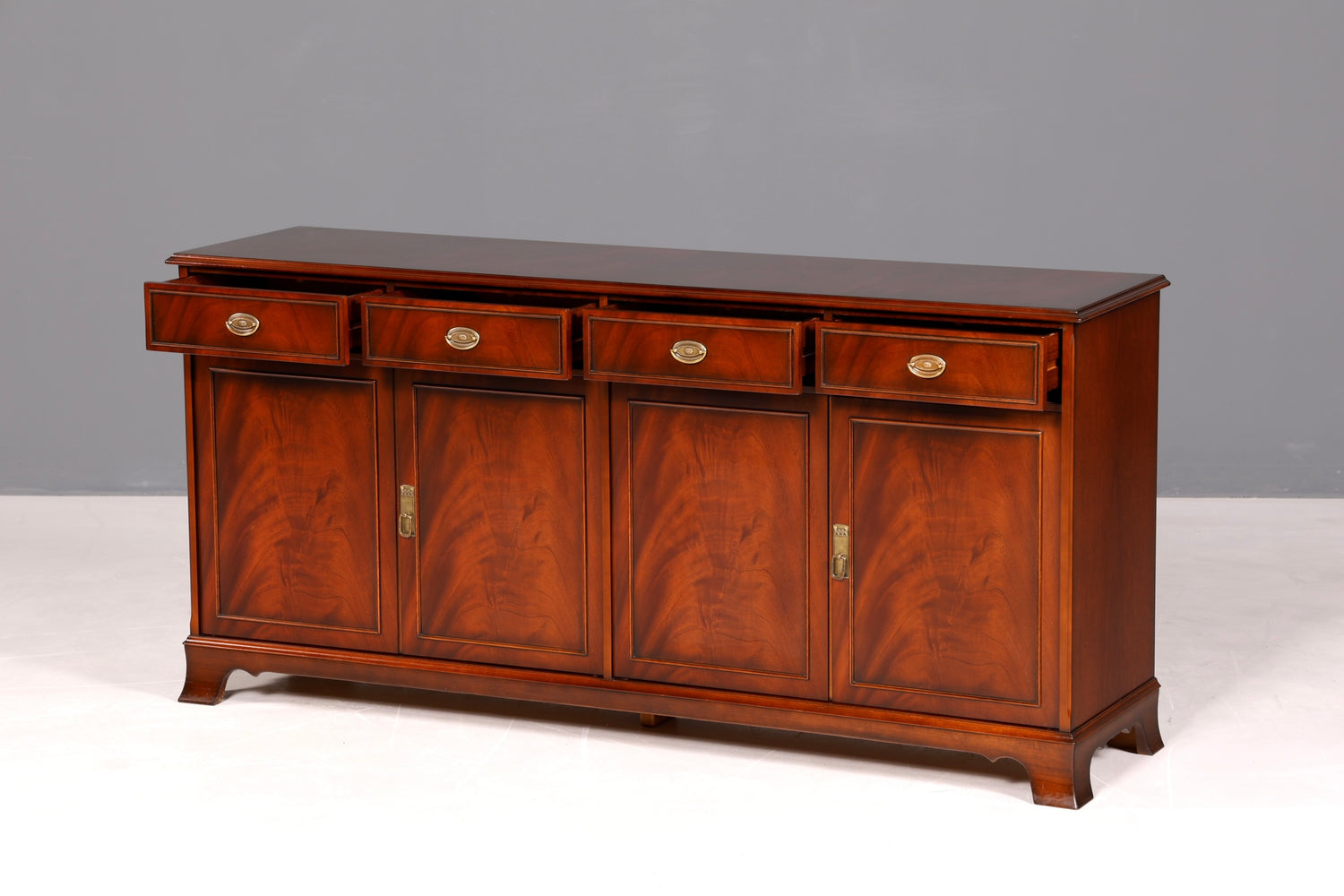 G096 Finish cm HELDENSE Wunderschönes Englisches Sideboard Mahagoni Schrank Antik 60s Buffetschrank Kommode