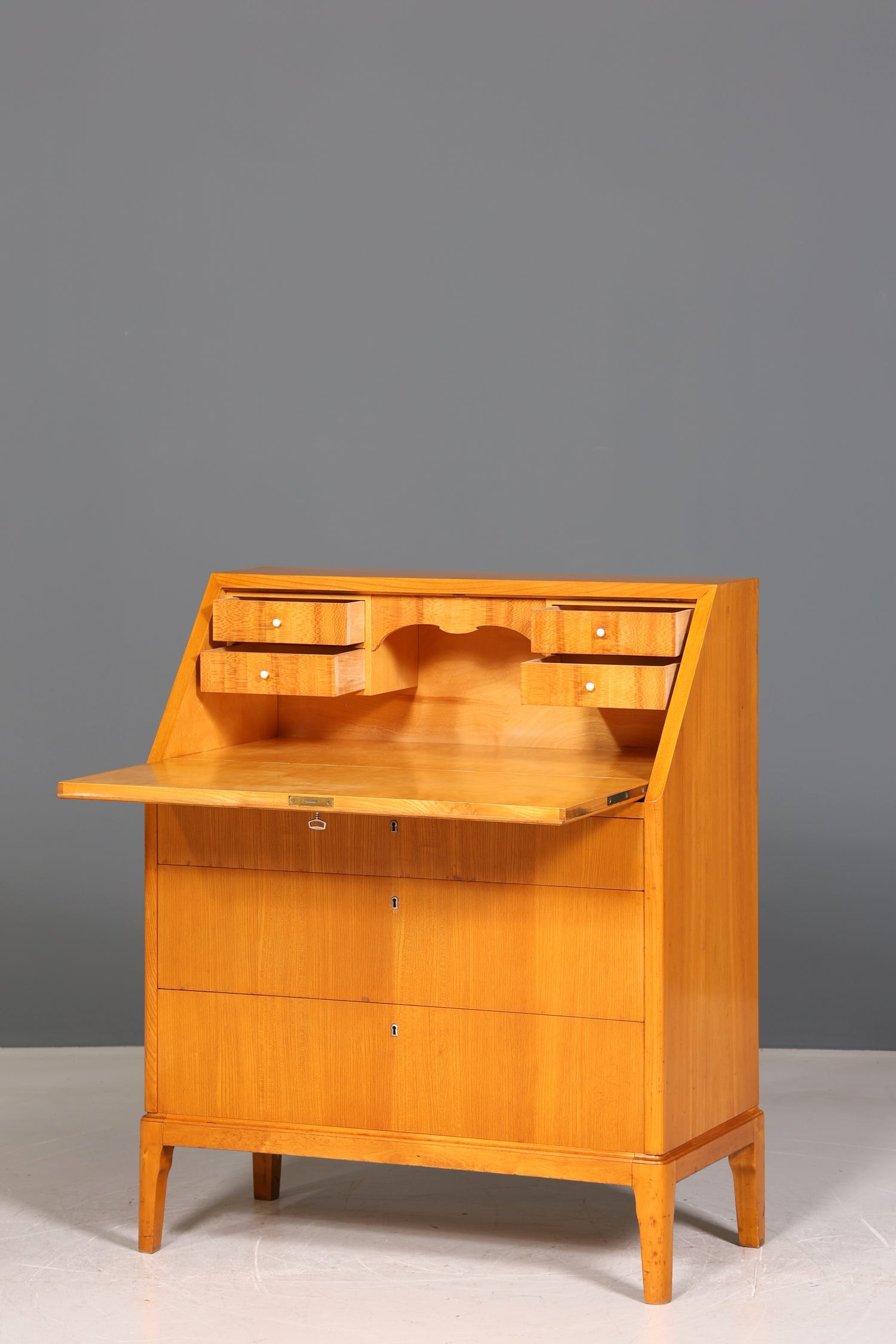 Schlichter Sekretär im Biedermeier Stil um 1930 echt Holz Schreibmöbel Kommode