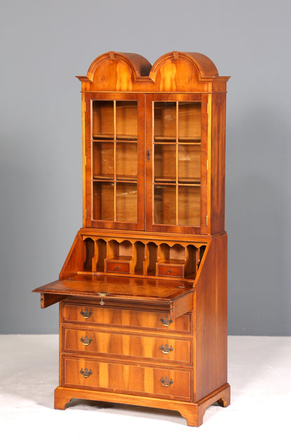 Stilvoller Englischer Sekretär Büro Aufsatzsekretär Eibe Antik Stil Vitrinen Schrank UK