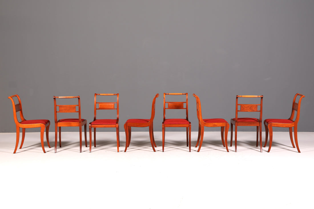 8x Edle Englische Stühle Englisch Dining Chairs Antik 60er Jahre Regency Küchenstühle Stuhlset