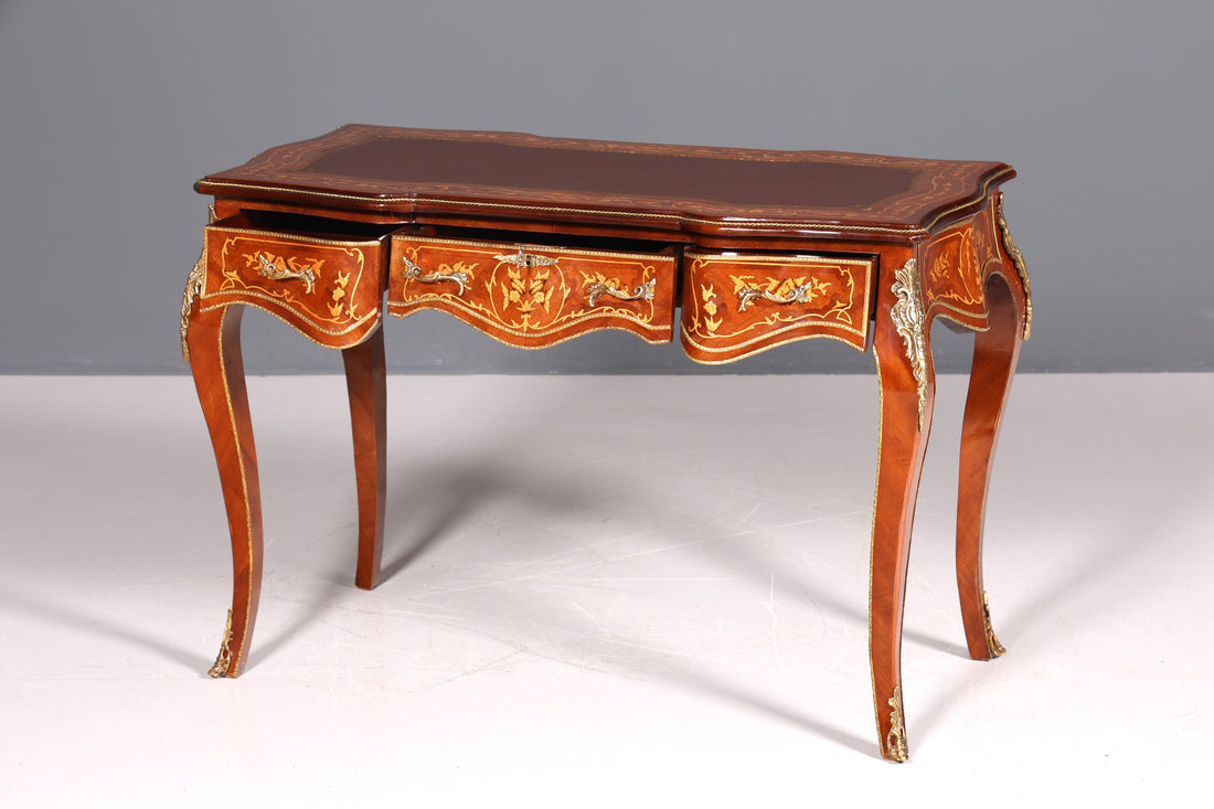 Magnifique bureau de style Louis XV, bureau de bureau français, table de bureau de style ancien
