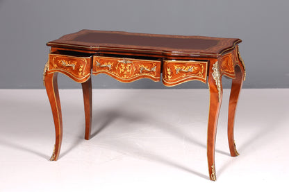 Magnifique bureau de style Louis XV, bureau de bureau français, table de bureau de style ancien