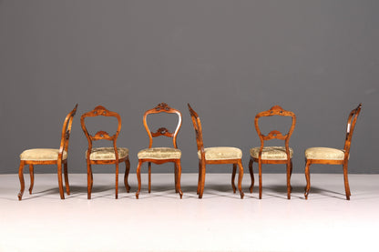6x Traumhafte Louis Philippe Stil Stühle Biedermeier Stuhl Set Antik Küchenstühle Esszimmer Stühle