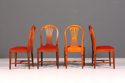 4x Edle Englische Stühle Englisch Dining Chairs Antik 60er Jahre Regency Küchenstühle Stuhlset