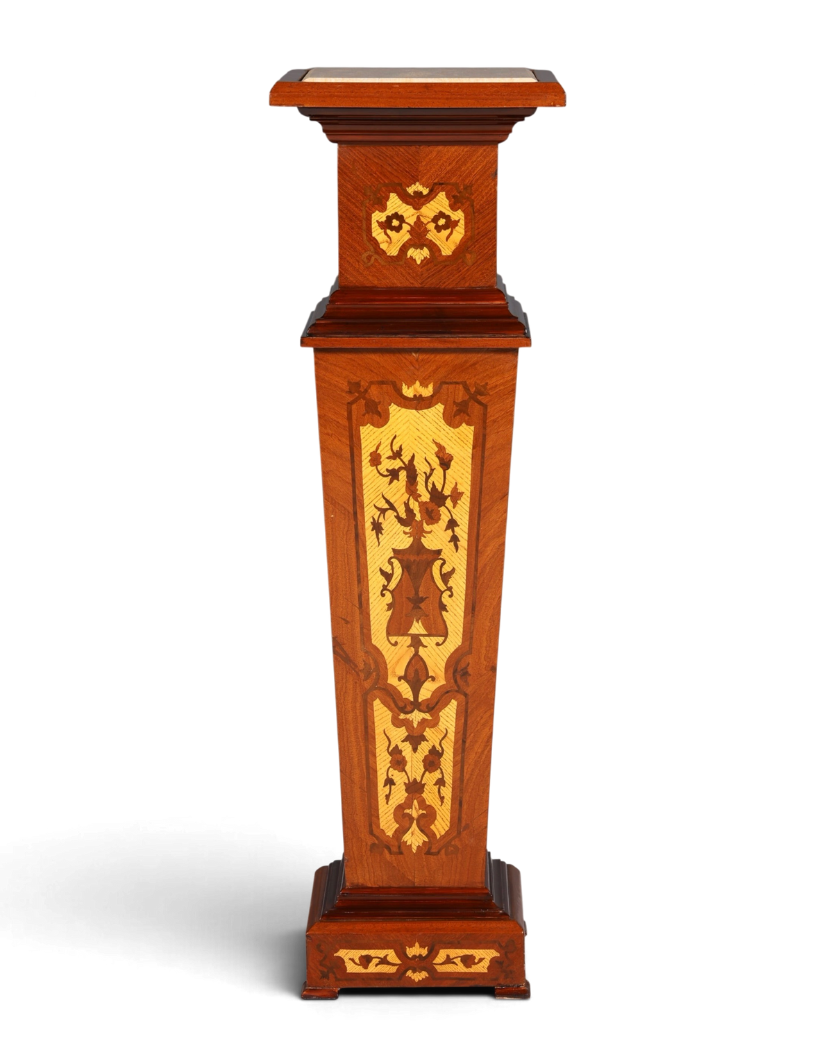 Wunderschöne Barock Stil Säule Louis XV Blumensäule Naturstein Marmor Intarsien Ablage Tisch