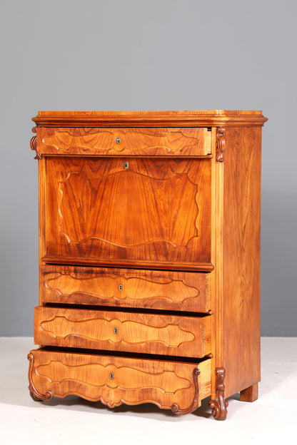 Edler Louis Philippe Sekretär um 1880 Gründerzeit Antik Vertiko Schrank Chiffoniere Schubladenkommode