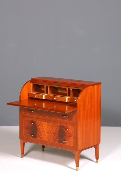 F224 Finish cm Wunderschöner Mid Century Rollladen Sekretär echt Holz Büro Schrank Vintage Schreibkommode