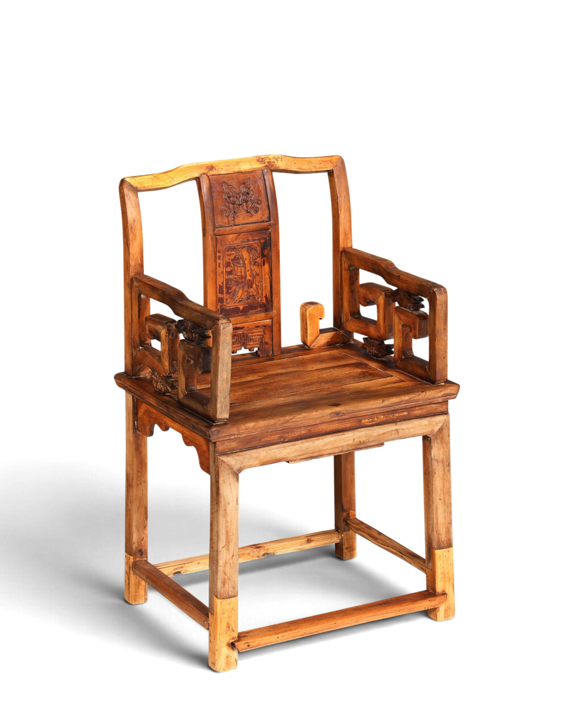 Wunderschöner Chinesischer Armlehnstuhl Stuhl China Ming Stil Qing Dynastie Holzstuhl Antik Asiatischer Sekretär Stuhl
