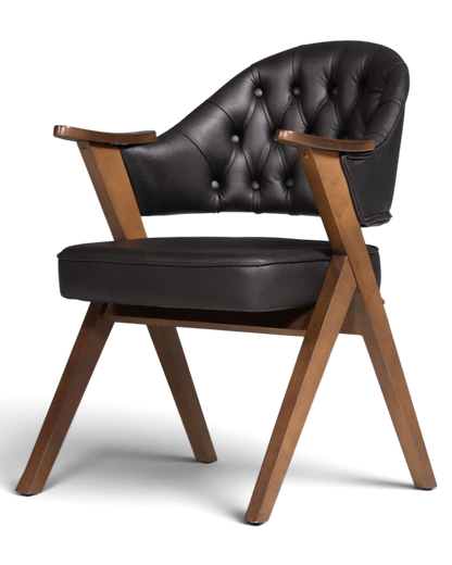 Luxuriöser "Manchester Black" Stuhl Chesterfield Stil  Bürostuhl Esszimmerstuhl Lounge Stuhl