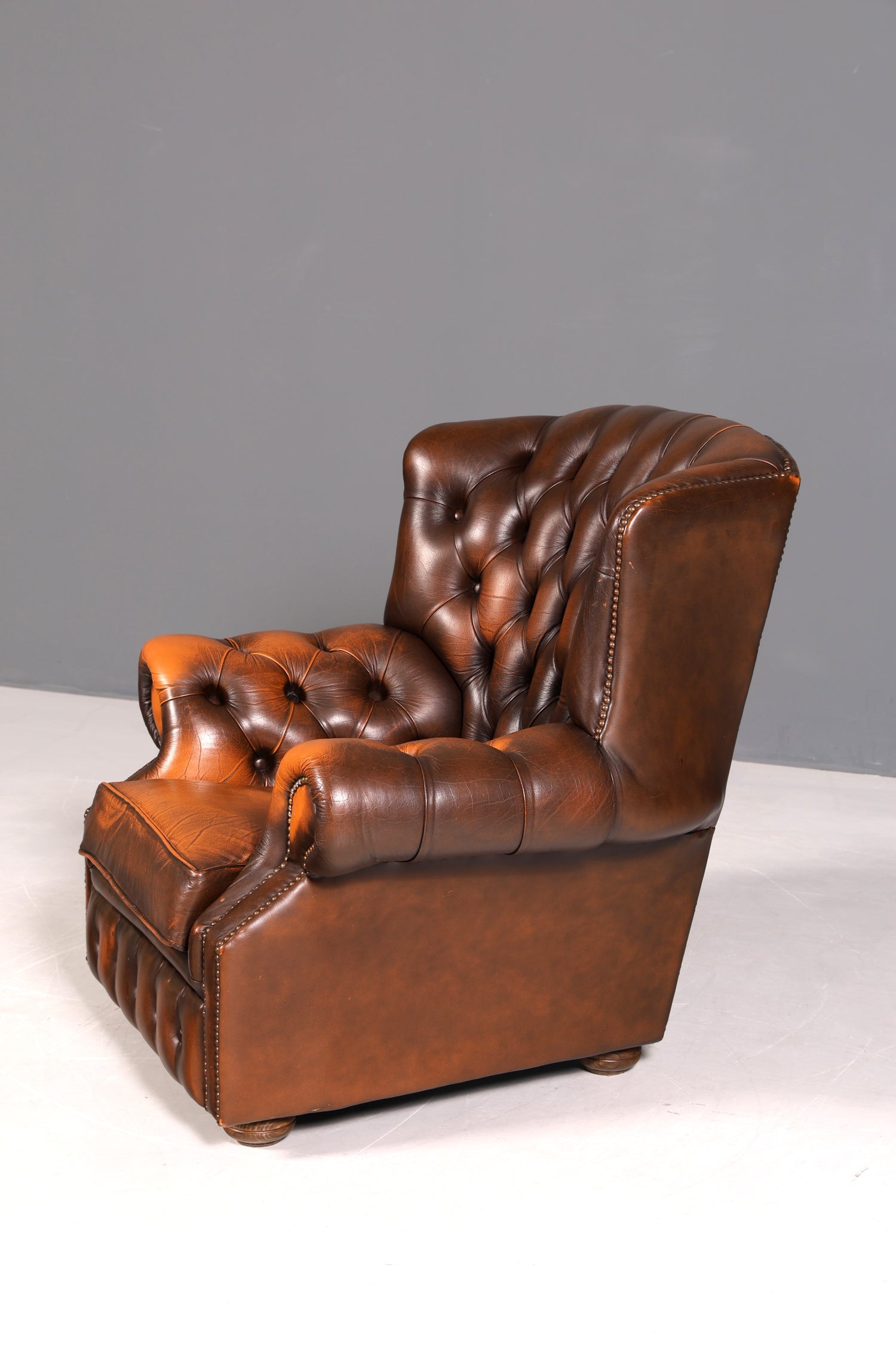 Original Chesterfield Ohrenbacken Sessel Englisch Leder Herrensessel UK Armlehnsessel 1 von 2