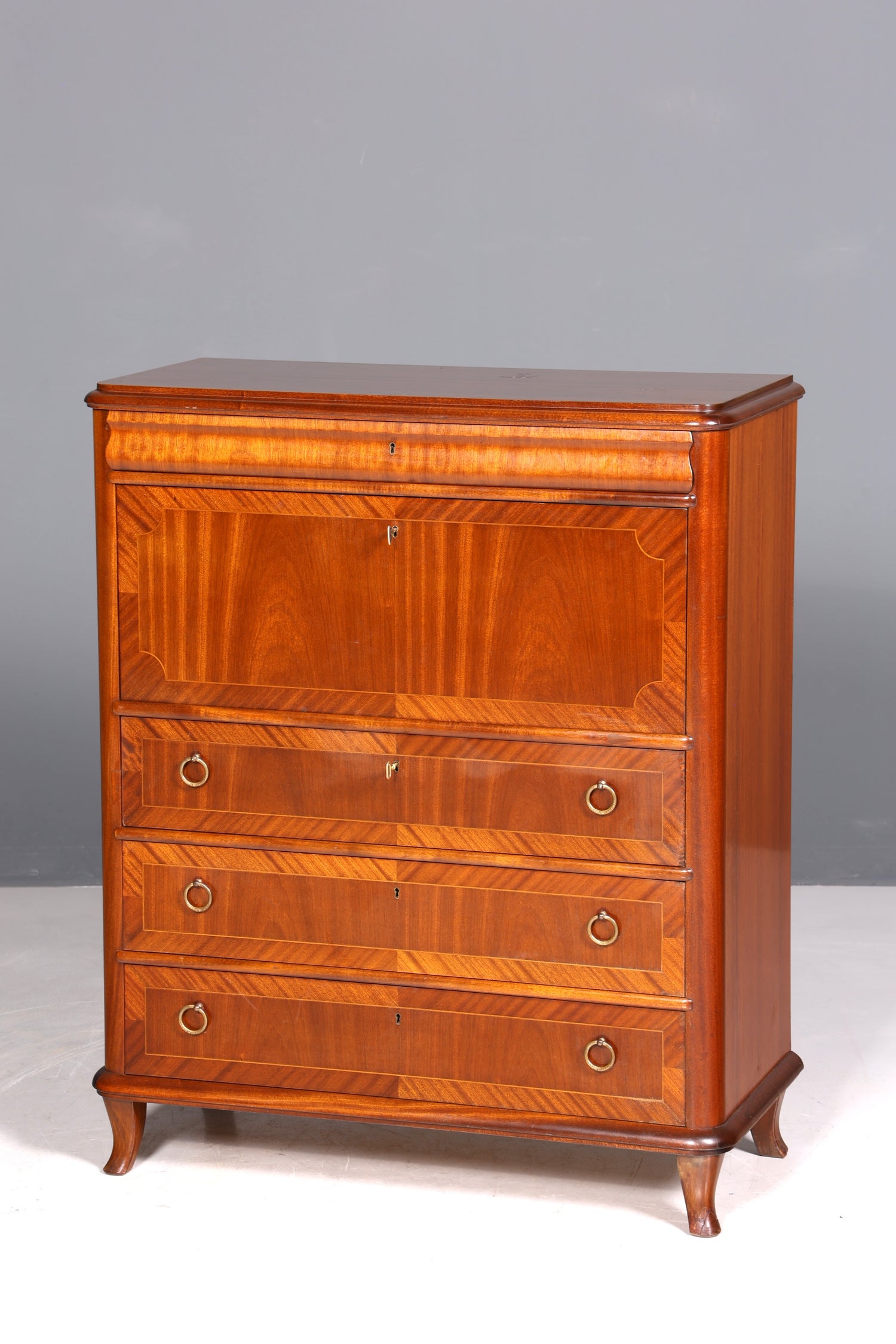 Magnifique secrétaire de style ancien, commode de bureau, style Art déco, bureau Vertiko des années 1950, commode