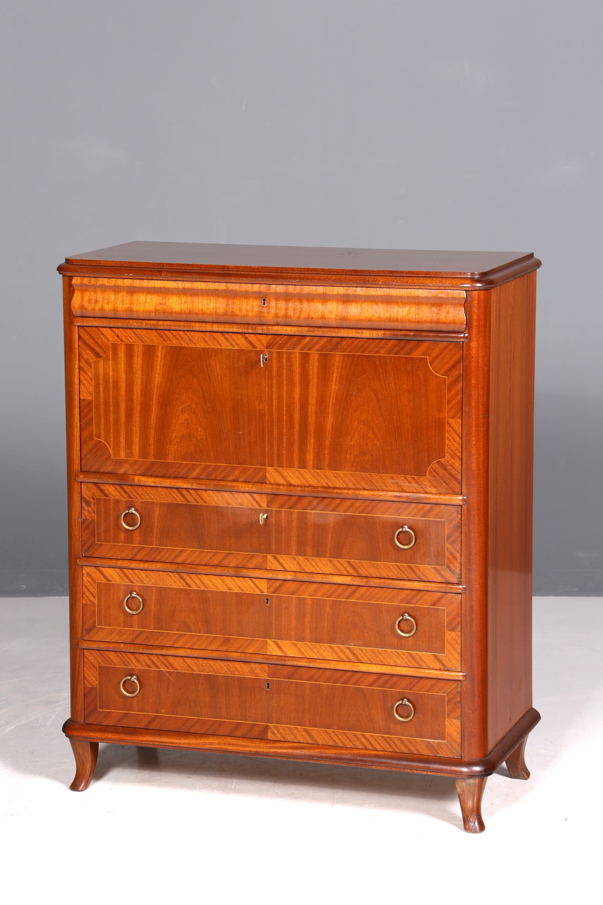 Magnifique secrétaire de style ancien, commode de bureau, style Art déco, bureau Vertiko des années 1950, commode