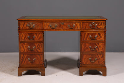 Wunderschöner Englischer Schreibtisch Mahagoni echt Lederauflage Bürotisch Antik Office Desk Vintage