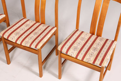 4x Schlichte Mid Century Stühle Nussbaum Retro Stuhlset Danish Design Küchenstühle