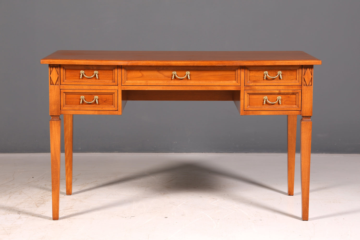 Traumhafter Original Selva Schreibtisch Villa Borghese Antik Stil Kirschbaum Bürotisch Office Desk Vintage